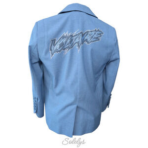 Zadig & Voltaire Valdy Strass Blue Crystal Embellished Back Blazer 36 Small